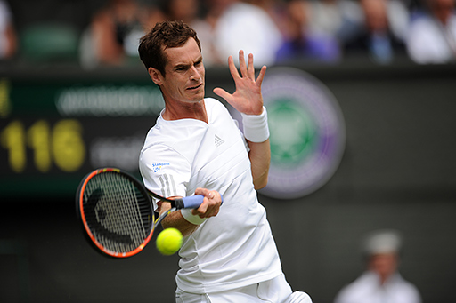 Andy Murray won the first match of his Wimbledon title defence [via wimbledon.com]